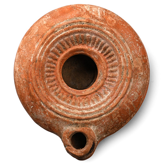 Roman Aristocleus Terracotta Oil Lamp