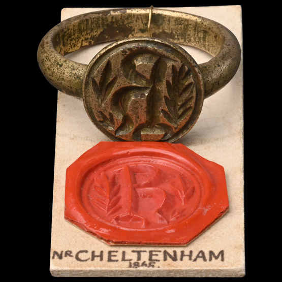 Very Large Medieval Cheltenham Bronze Signet Glove Ring