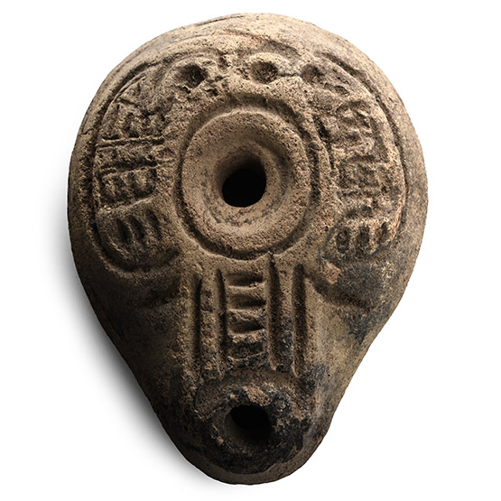 Romano-Egyptian Terracotta Frog Lamp