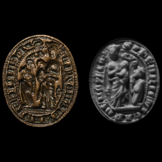 Medieval Bronze Ecclesiastical Chess Piece Type Seal Matrix for Henry Vicar of Noycln