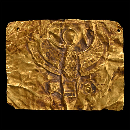 Egyptian Gold Plaque with the Falcon God Horus