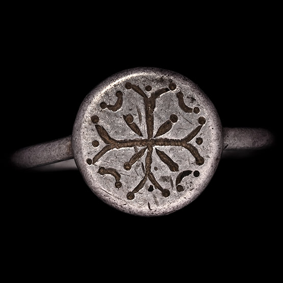 Byzantine Silver Ring with Cross