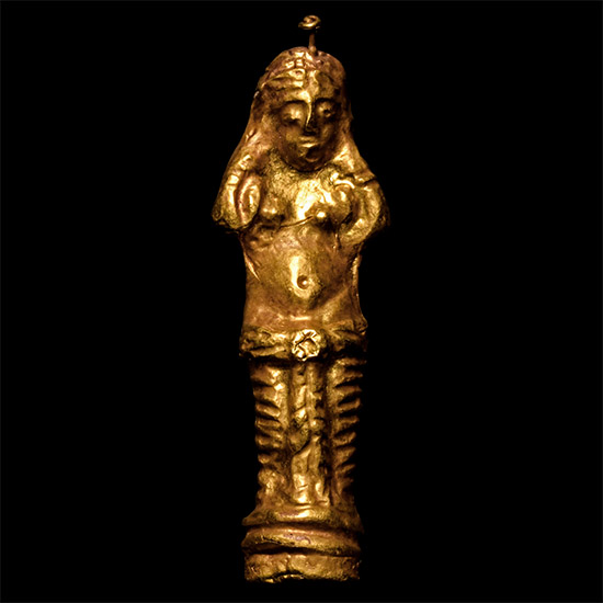 Byzantine Gold Standing Female Pendant