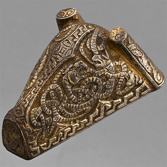 Viking Silver-Gilt Bronze Boar-Headed Brooch