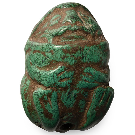 Pre-Columbian Frog and Human Face Amulet Pendant