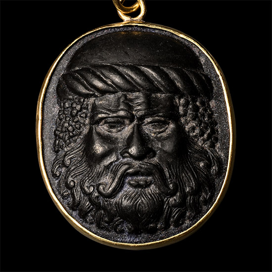 Gold Pendant with Glass Head