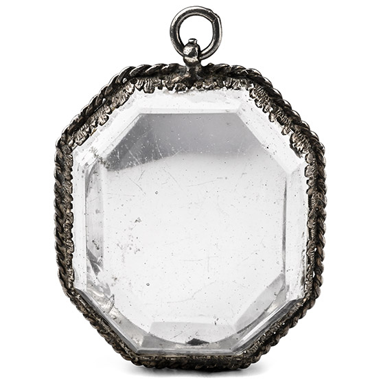 Post Medieval Silver-Mounted Glass Pendant