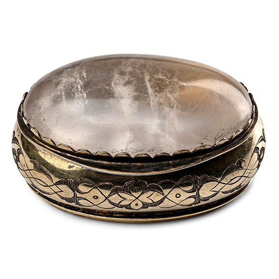 Post Medieval Engraved Silver-Gilt Rock Crystal Set Box