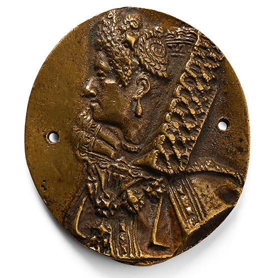 Post Medieval Bronze Medallion of Maria Magdalena of Austria