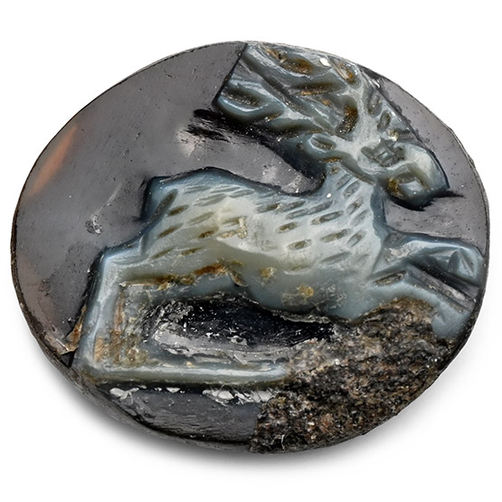 Roman Sardonyx Cameo of a Leaping Stag