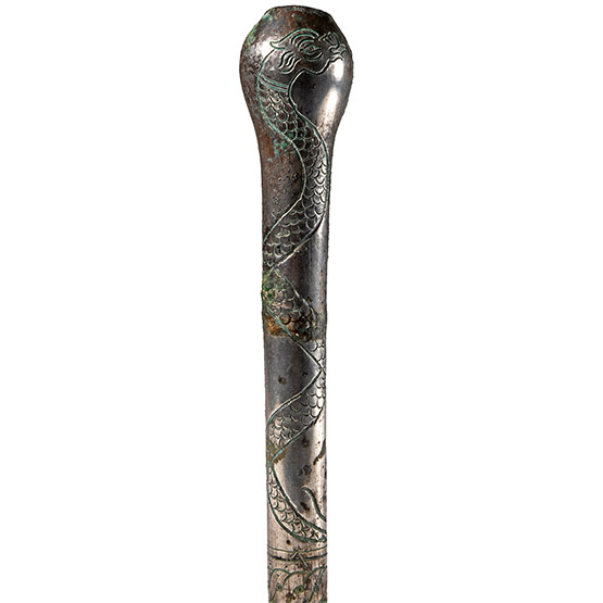 Bactrian Silver Macehead with Interlaced Dragons