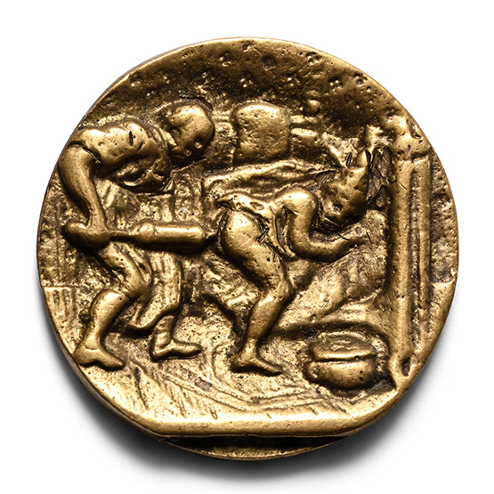 Dutch Erotic Bronze Box Inlay