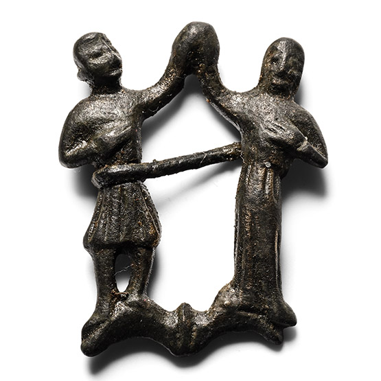 Medieval Bronze Marriage Couple Annular Brooch