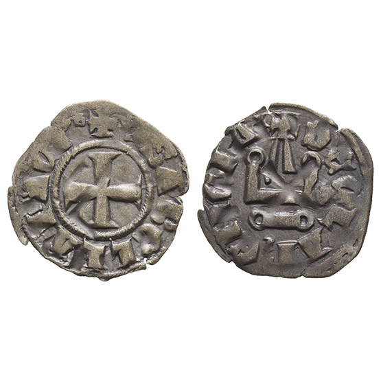 Crusaders, Principality of Achaea. Isabelle de Villehardouin BI Denier Tournois.
