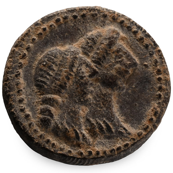 Roman Terracotta Tessera with Arabian Busts
