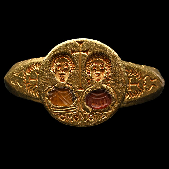 Byzantine Gold Marriage Ring with Busts