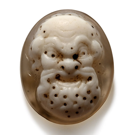 Roman Agate Cameo of a Theatrical Mask of Pornoboskos