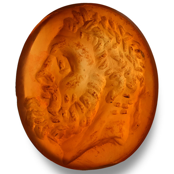 Roman Carnelian Gemstone with Portrait of Hercules