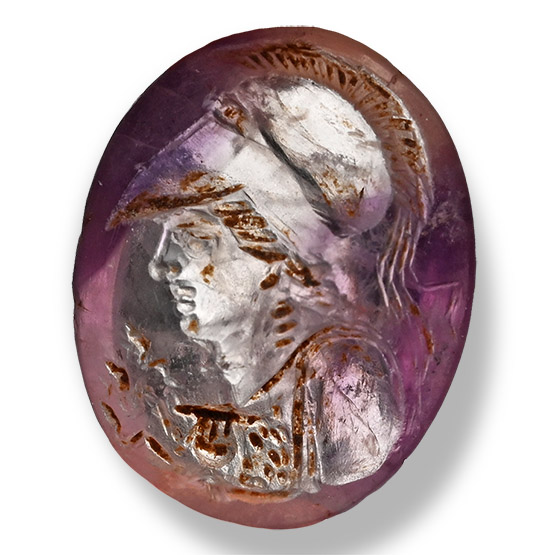 Roman Amethyst Gemstone of the Goddess Minerva