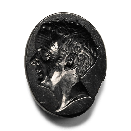 Roman Black Jasper Gemstone of a Republican Portrait