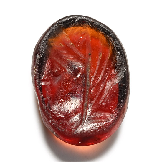 Graeco-Roman Garnet Gemstone with Veiled Head of a Queen