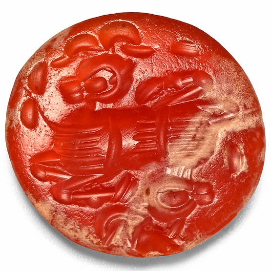 Sasanian Carnelian Gemstone of an Ibex with Inscription