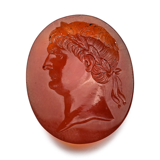 Neoclassical Carnelian Gemstone of Roman Emperor Trajan