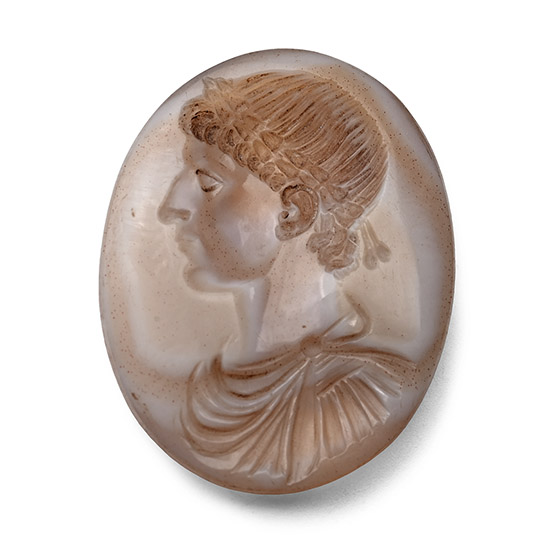 Neoclassical Agate Gemstone of a Late Roman Emperor