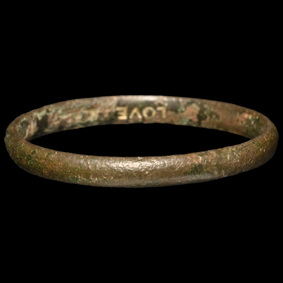 Post Medieval Bronze LOVE LOVE Posy Ring