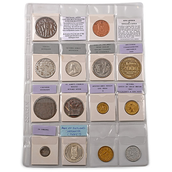 Group of Fourteen [14] Medals and Tokens.