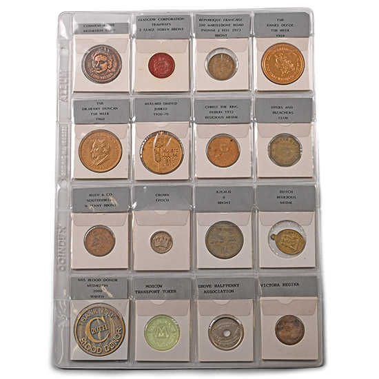 Group of Sixteen [16] Medals and Tokens.