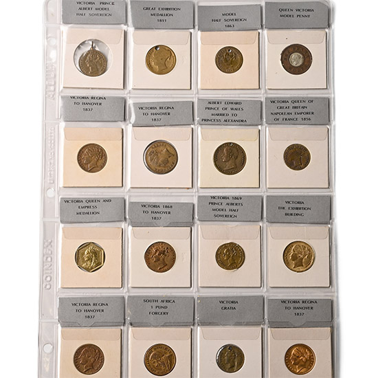 Group of Sixteen [16] Coins, Model Coins and Tokens.
