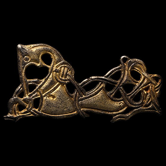 Scandinavian Viking Silver-Gilt Oseberg Style Brooch