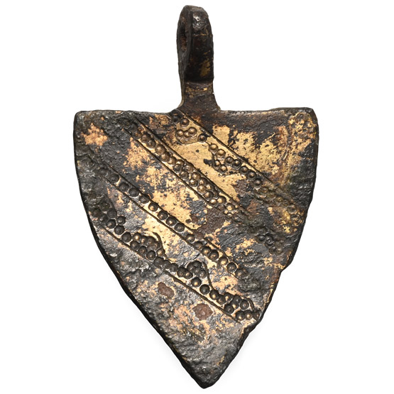 Medieval Knights Gilt Bronze Heraldic Horse Harness Pendant