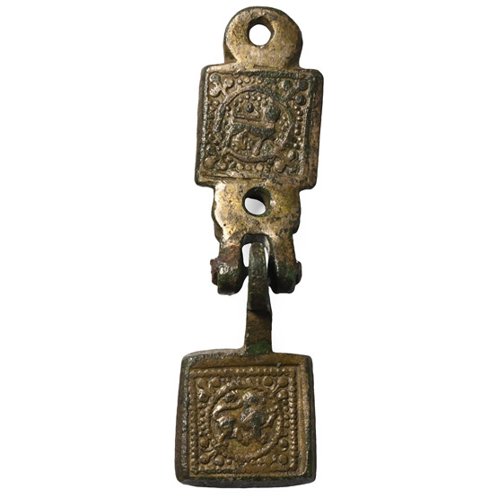 Medieval Knights Gilt Bronze Heraldic Horse Harness Pendant with Hanger Group