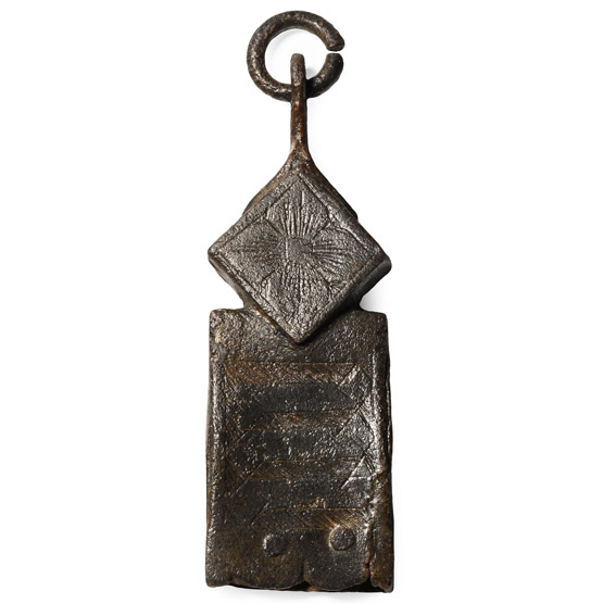 Medieval Knights Bronze Strap End with M for Maria