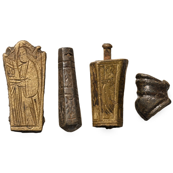 Medieval Bronze Knife Pommel Collection
