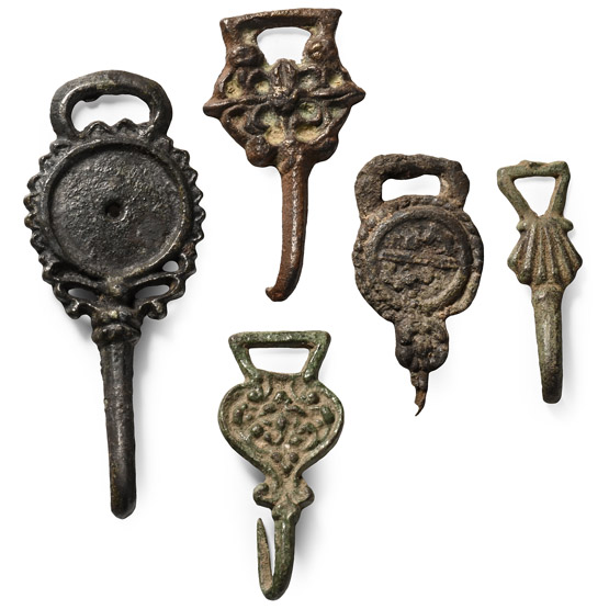 Tudor Bronze Clothes Hook Fastener Group