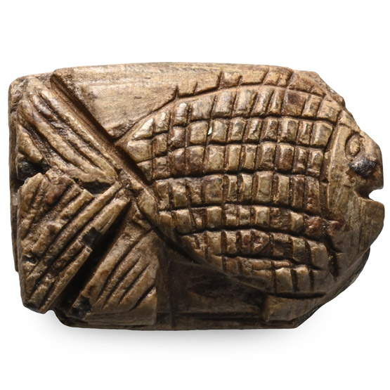 Egyptian Steatite Fish Amulet with Horse