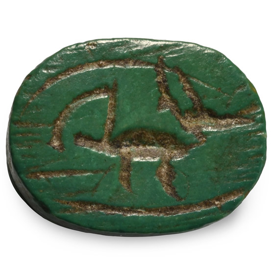 Egyptian Turquoise Stone Scarab with Hieroglyphs