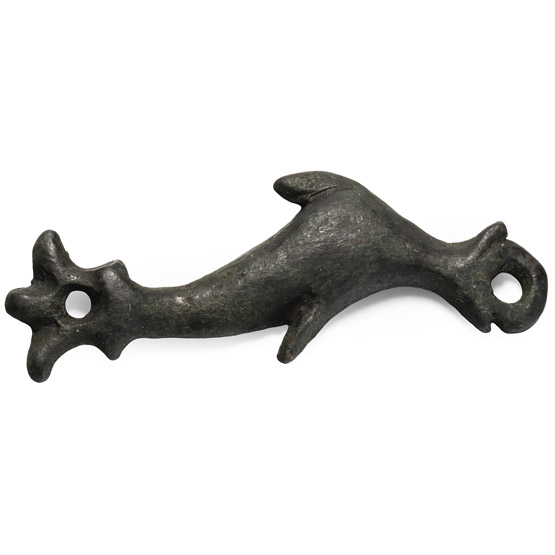 Roman Bronze Dolphin Mount