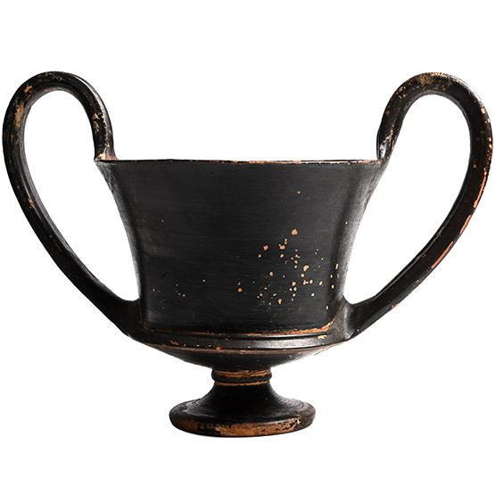 Greek Blackware Short-Stemmed Kantharos