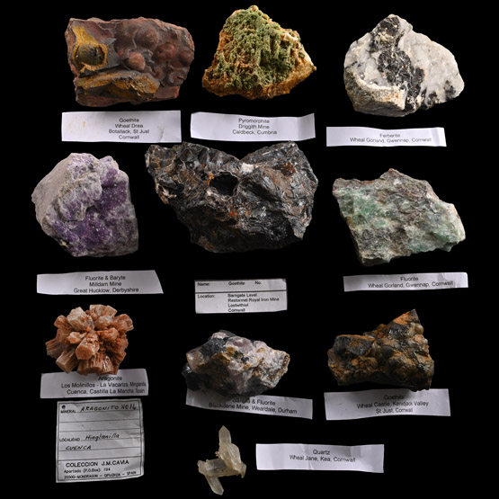 Mixed English and Spanish Crystal and Mineral Specimen Group