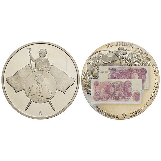Great Britain. Britannia AR 10 Shillings Commemorative.