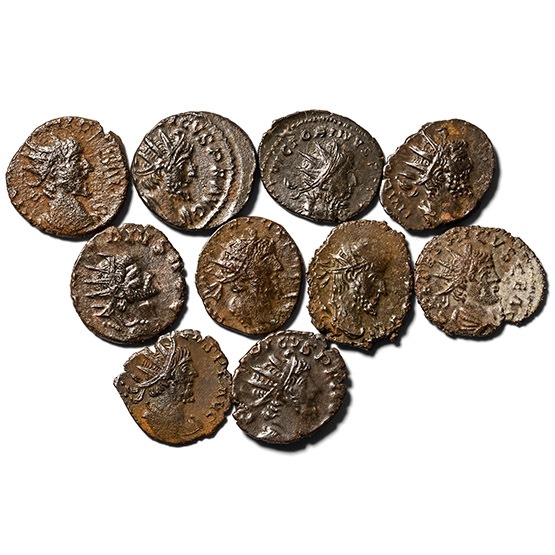 Group of Ten [10] Roman Barborous BI Radiate Coins.