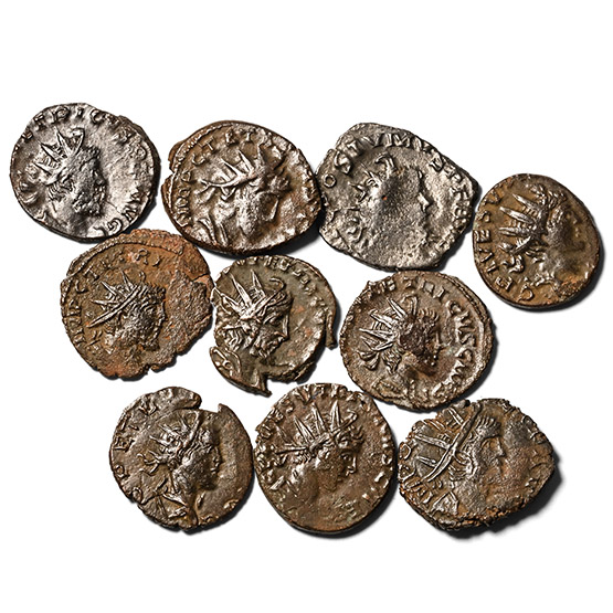 Group of Ten [10] Roman Barborous BI Antoninianus Coins.