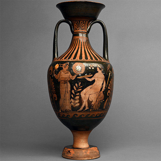 Large Greek Red-Figure Amphora with Dionysian Scenery