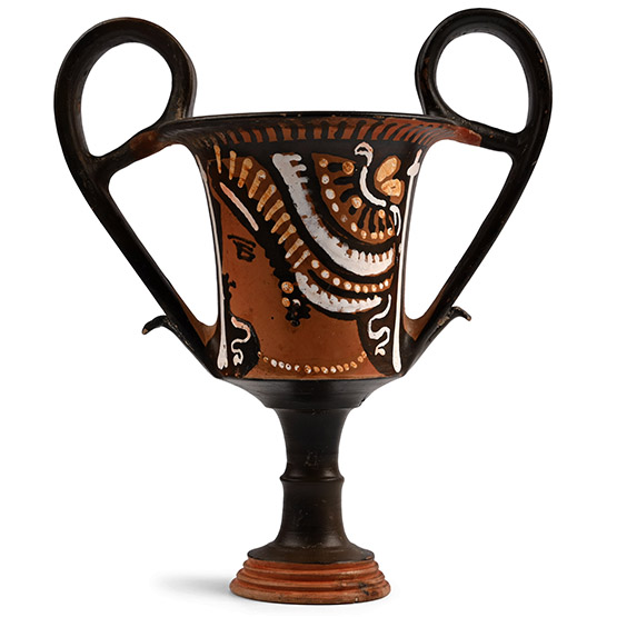 Greek Red-Figure Kantharos with Lady of Fashion