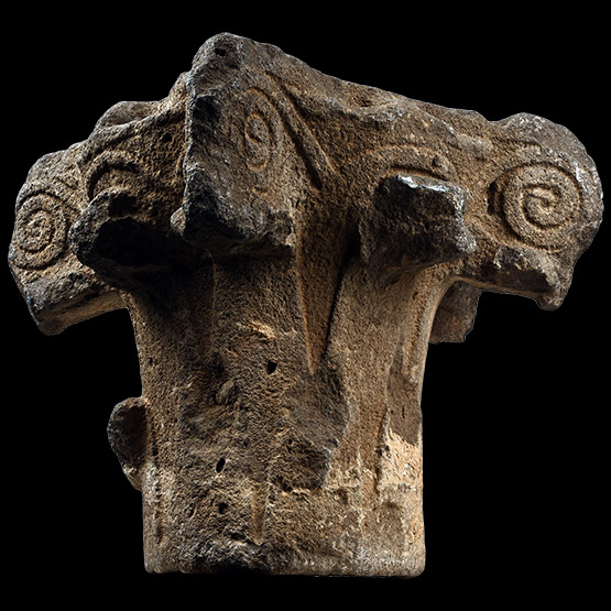 Large Medieval Crusader Period Carved Basalt Capital