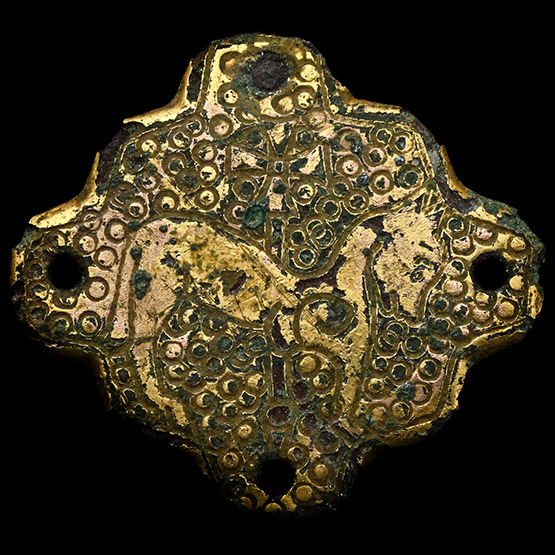 Medieval Knights Gilt Bronze Agnus Dei Horse Harness Mount